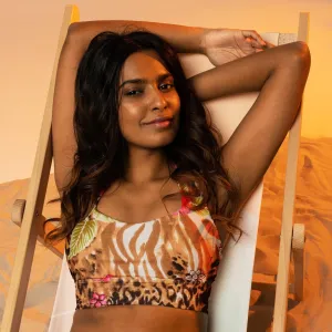 Animal Print Sports Bra Abstract Art Forest Floral, lioness-love