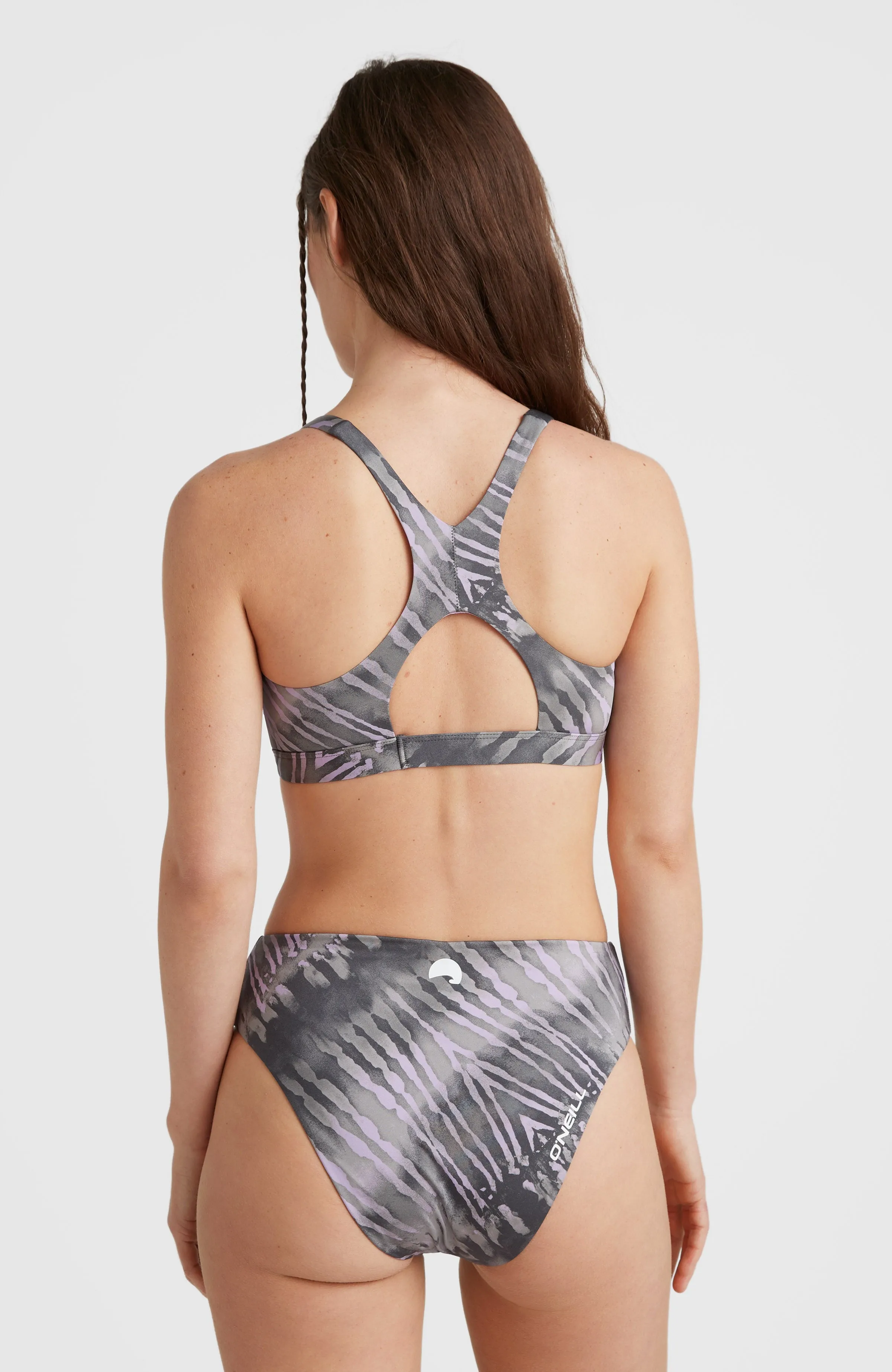 Hyperfreak Women Of The Wave Longline Triangle Bikini Set | Grey Tie Dye
