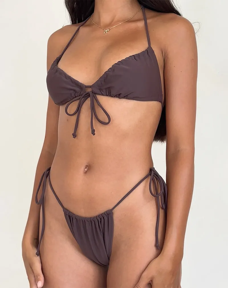 Kaia Bikini Top in Coffee