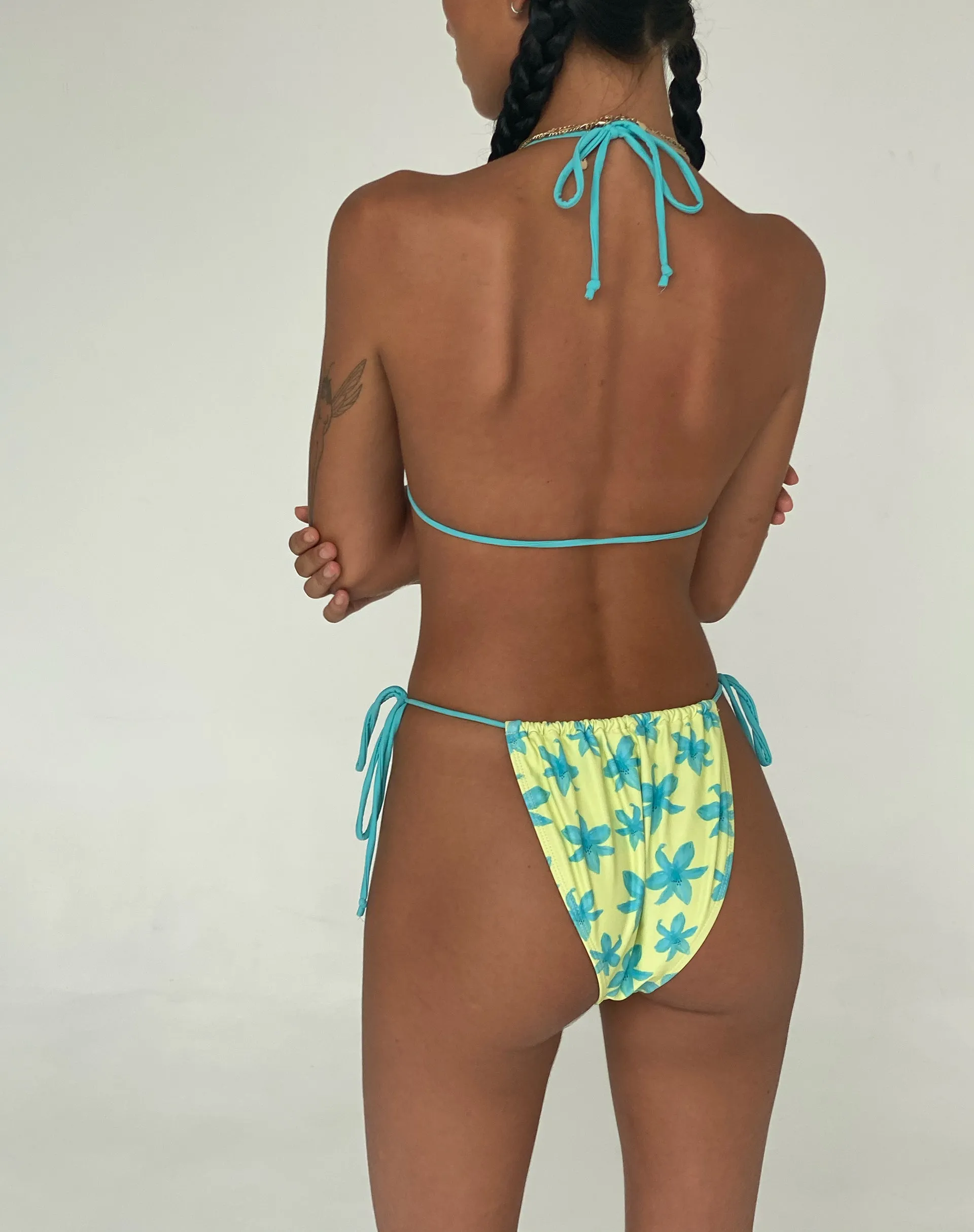 Pamita Bikini Top in Yellow Painted Flower